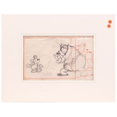 380. Mickey Mouse and Peg-Leg Pete Original Pan Layout Drawing ### MICKEY'S SERVICE STATION (1935)