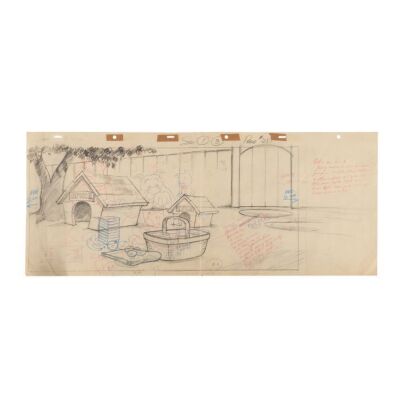 397. Spike and Tyke Original Camera Layout Pencil Drawing ### PUP ON A PICNIC (1955)