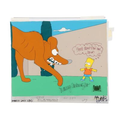 403. Bart Cornered By Santa's Little Helper Original Production Cel and Production Background Signed by Nancy Cartwright ### SIMPSONS, THE (TV SERIES, 1989-PRESENT)
