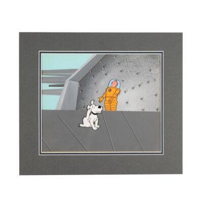 426. Tintin and Snowy Original Hand-Painted Original Production Cel and Background Setup ### LES ADVENTURES DE TINTIN (TV SERIES, 1959-1964)