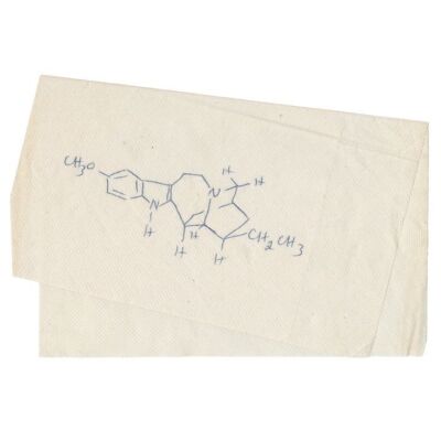 176. Will Hunting's (Matt Damon) Pair of "Ibogamine" Formula Napkins and "Help Yourself" Book Cover with Production-Made Medical Record ### GOOD WILL HUNTING (1997)