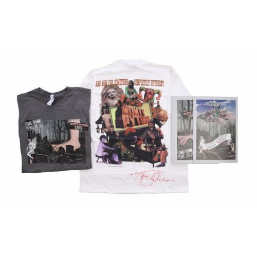 70. The Terry Gilliam Collection: Terry Gilliam Autographed T-Shirt, "One Down Five to Go" T-Shirt and Pair of Books ### MONTY PYTHON