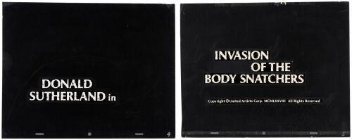 Lot #189: Pair of Screen-Matched Opening Title Cards ### INVASION OF THE BODY SNATCHERS (1978)
