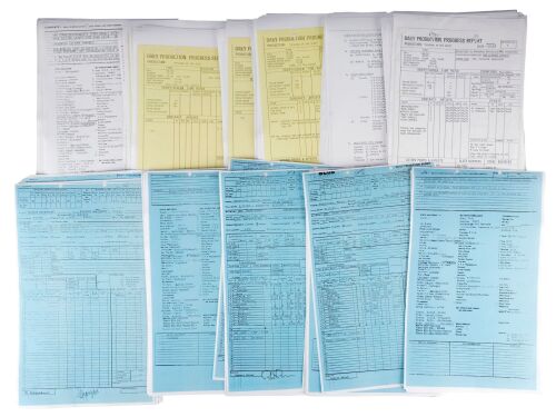 Lot #339: Collection of 288 Modern Printed Production Progress Reports ### STAR WARS: RETURN OF THE JEDI (1983)