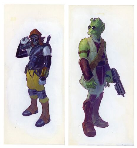 Lot #340: Pair of Doug Alexander Gregory Hand-Drawn Character Concepts for Kelko and Vor'en Kurn ### STAR WARS: THE COMPLETE SAGA (1976-0)