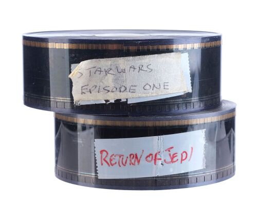 Lot #354: Pair of 35mm Trailer Film Reels ### STAR WARS: RETURN OF THE JEDI (1983)/STAR WARS: THE PHANTOM MENACE (1999)