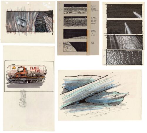 Lot #355: Set of Five Hand-Drawn Concept Artworks and Storyboards ### STAR WARS: STAR TOURS (1987)