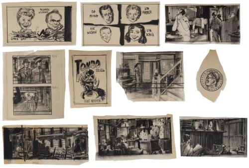 Lot #414: Set of 10 Hand-Drawn Mentor Huebner Production and Promotional Artworks ### VARIOUS PRODUCTIONS