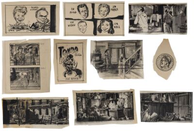Lot #414: Set of 10 Hand-Drawn Mentor Huebner Production and Promotional Artworks ### VARIOUS PRODUCTIONS