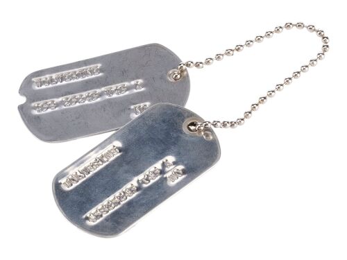 Lot #439: Wolverine's (Hugh Jackman) Production-Made Pair of Dog Tags ### X-MEN ORIGINS: WOLVERINE (2009)