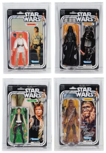 Lot #546: Set of Four Cast-Autographed 40th Anniversary Kenner Black Series Action Figures ### STAR WARS TOYS