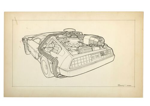 38. Hand-Drawn Andrew Probert DeLorean Time Machine Concept Sketch ### BACK TO THE FUTURE (1985)