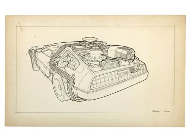 38. Hand-Drawn Andrew Probert DeLorean Time Machine Concept Sketch ### BACK TO THE FUTURE (1985)