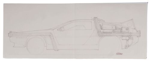 39. Hand-Drawn Ron Cobb DeLorean Time Machine Profile View Concept Sketch ### BACK TO THE FUTURE (1985)