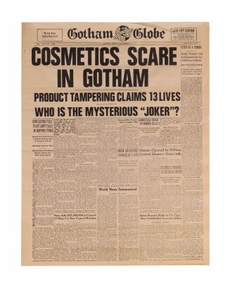 59. Cosmetics Scare in Gotham Gotham Globe Newspaper Cover ### BATMAN (1989)