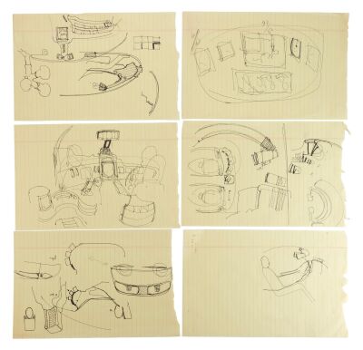 96. Mark Stetson Collection: Set of Six Hand-Drawn Ridley Scott Spinner "Ridleygram" Sketches ### BLADE RUNNER (1982)