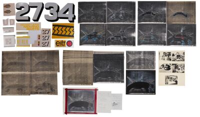 97. Mark Stetson Collection: Collection of 14 Hand-Embellished Mark Stetson Spinner Concept Art Prints with 19 Prints, 12 Full-Size Spinner Decals, and Five Behind-the-Scenes Photos ### BLADE RUNNER (1982)