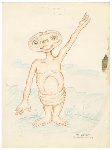 134. Hand-Drawn Carlo Rambaldi E.T. Waving Sketch ### E.T. THE EXTRA-TERRESTRIAL (1982)