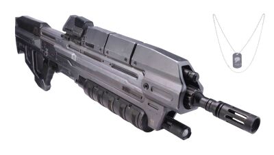 184. Master Chief's (Pablo Schreiber) MA37 Assault Rifle with Hazel's Promotional Dog Tag ### HALO (T.V. SERIES, 2022-PRESENT)