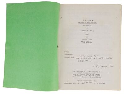 213. Joe Johnston's Bound Revised Fourth Draft Script ### INDIANA JONES AND THE RAIDERS OF THE LOST ARK (1981)