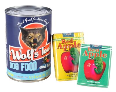 283. Pair of Red Apple Cigarette Cartons and Wolf's Tooth Dog Food Can ### ONCE UPON A TIME... IN HOLLYWOOD (2019)