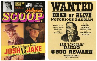 285. Bounty Law Wanted Poster and Hollywood Scoop Magazine Cover ### ONCE UPON A TIME... IN HOLLYWOOD (2019)