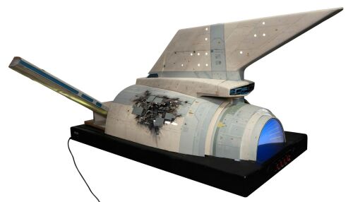 331. Screen-Matched Light-Up Battle-Damaged USS Enterprise Hull Insert Model Miniature ### STAR TREK II: THE WRATH OF KHAN (1982)