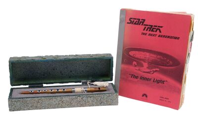 339. Jean-Luc Picard's (Patrick Stewart) Ressikan Flute and Screen-Matched Box with "The Inner Light" Costume Continuity Script ### STAR TREK: THE NEXT GENERATION (T.V. SERIES, 1987-1994)