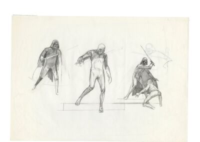 366. Hand-Drawn Ralph McQuarrie "Luke and Vader in Cloud City Freezing Chamber" Illustration Concept Sketches ### STAR WARS: THE EMPIRE STRIKES BACK (1980)