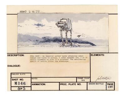 367. Hand-Drawn Joe Johnston Advancing AT-AT Storyboard ### STAR WARS: THE EMPIRE STRIKES BACK (1980)