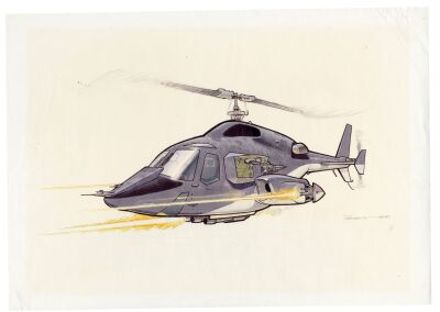 446. Hand-Drawn Andrew Probert Airwolf Helicopter Firing Artwork ### AIRWOLF (1984-1987)