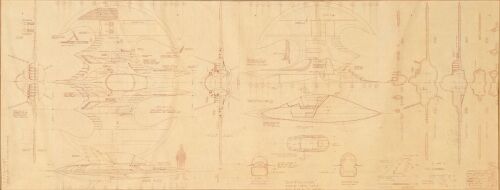 484. Matted Production Batman's (Michael Keaton) Batwing Blueprint ### BATMAN (1989)