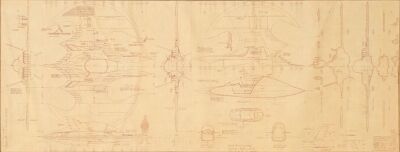 484. Matted Production Batman's (Michael Keaton) Batwing Blueprint ### BATMAN (1989)