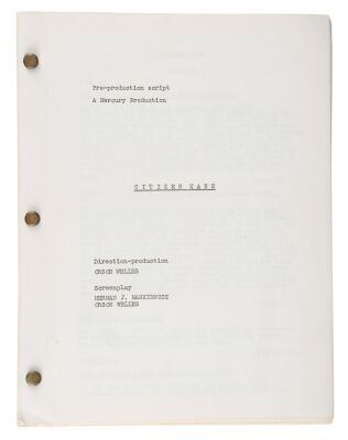 559. Mimeograph Pre-Production Script ### CITIZEN KANE (1941)