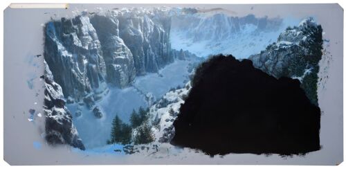 563. Richard Edlund Collection: Production-Made Hand-Painted Rocco Gioffre Matte Painting ### CLIFFHANGER (1993)