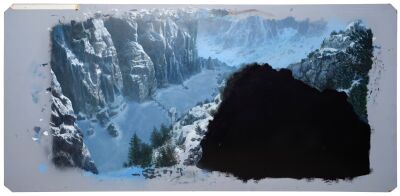 563. Richard Edlund Collection: Production-Made Hand-Painted Rocco Gioffre Matte Painting ### CLIFFHANGER (1993)