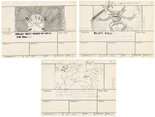 661. Set of Three Hand-Drawn David J. Negron, Sr. Mogwai and Billy Storyboards ### GREMLINS (1984)