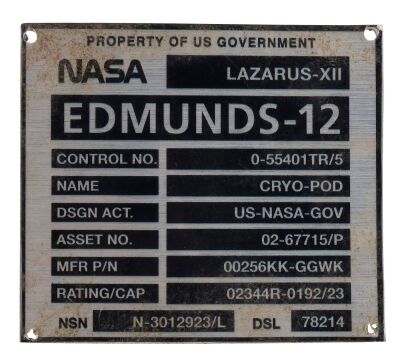 719. Dr. Wolf Edmunds' Screen-Matched Distressed Grave Plaque ### INTERSTELLAR (2014)