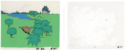 747. Hand-Painted Dinosaur and Mosquito Animation Cels ### JURASSIC PARK (1993)