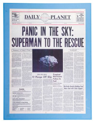 757. Production-Made "Panic in the Sky" Daily Planet Newspaper Cover ### LOIS & CLARK: THE NEW ADVENTURES OF SUPERMAN (1993-1997)