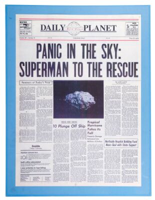 757. Production-Made "Panic in the Sky" Daily Planet Newspaper Cover ### LOIS & CLARK: THE NEW ADVENTURES OF SUPERMAN (1993-1997)