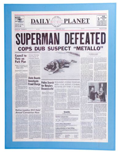 758. "Superman Defeated" Daily Planet Newspaper Cover ### LOIS & CLARK: THE NEW ADVENTURES OF SUPERMAN (1993-1997)