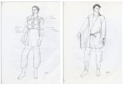 770. Pair of Hand-Drawn Neo (Keanu Reeves) Costume Design Sketches by Lois DeArmond with Kym Barrett's Annotations ### THE MATRIX (1999)