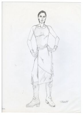 771. Hand-Drawn Lois DeArmond Trinity (Carrie-Anne Moss) Costume Design Sketch ### THE MATRIX (1999)
