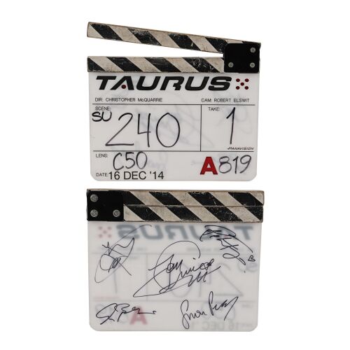 795. Tom Cruise, Rebecca Ferguson, Simon Pegg and Cast-Autographed Clapperboard ### MISSION: IMPOSSIBLE - ROGUE NATION (2015)