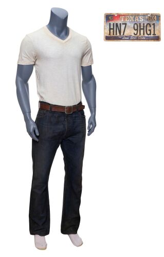 855. Charlie Kenton's (Hugh Jackman) Truck Driving Costume with Screen-Matched License Plate ### REAL STEEL (2011)