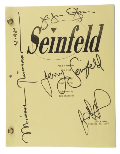 884. Cast-Autographed "The Contest" Script ### SEINFELD (1989-1998)