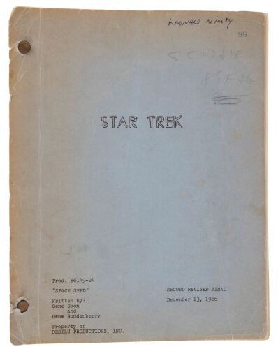 928. Leonard Nimoy's Personal Script for Episode "Space Seed" ### STAR TREK: THE ORIGINAL SERIES (T.V. SERIES, 1966-1969)