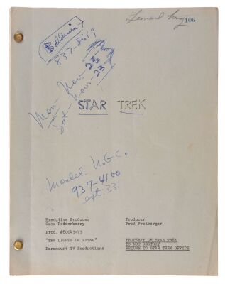 929. Leonard Nimoy's Personal Script for Episode "The Lights of Zetar" ### STAR TREK: THE ORIGINAL SERIES (T.V. SERIES, 1966-1969)