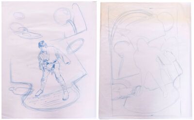 965. William Plumb Collection: Pair of Hand-Drawn Drew Struzan 10th Anniversary Preliminary Sketches ### STAR WARS: A NEW HOPE (1977)